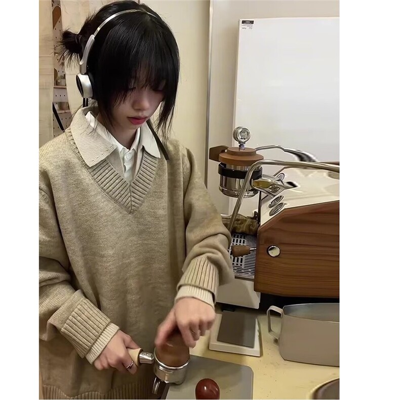 【有货】DM346-特P68假两件v领毛衣男款冬季长袖潮秋季套头V领图片
