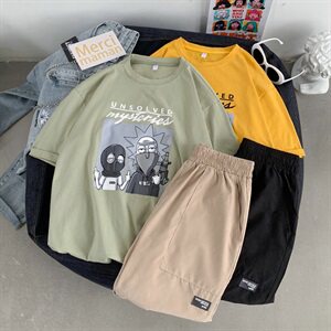 夏季男士短袖t恤套装韩版2021新款休闲帅气潮流两件搭配DS856TP40
