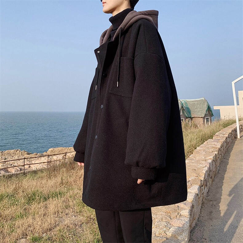 1014-WF43-P69-毛呢风衣男秋冬中长款加厚连帽外套,男装风衣,星座1014-1