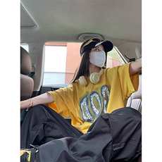 B221美式ins街头hiphop刺绣宽松褶皱休闲裤子LK23123-P60控78，男装休闲裤，电商B221