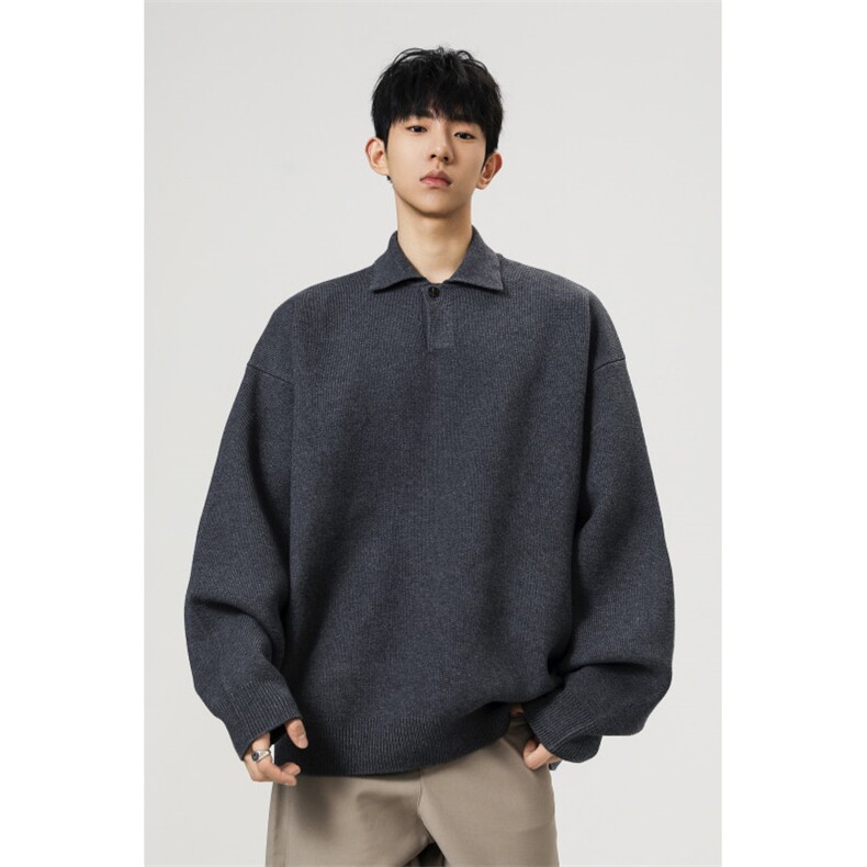 706-CCH1101-P58现货重磅高级感冬季高密厚实翻领毛衣针织衫,男装针织衫/毛衣,星座706