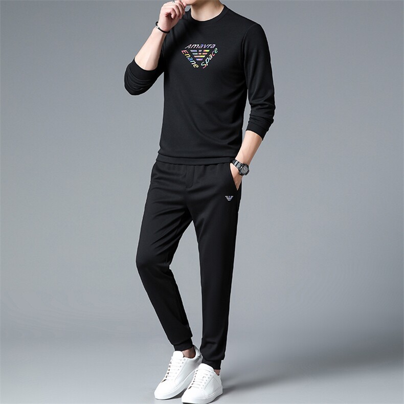 HPN-TZ1111男士2023年春季新款长袖两件套青年休闲套装图片