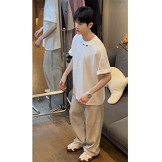 300g重磅t恤短袖手工订制钢标设计感半袖体恤T2450-TP33控58，男装T恤，星座1213