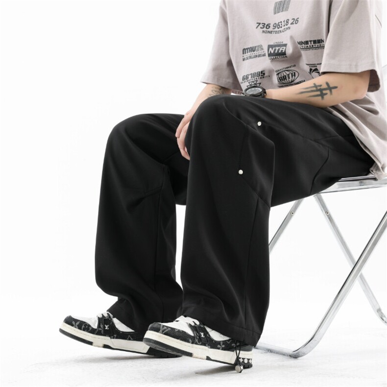 现货防水冲锋裤裤子男宽松潮牌直筒束脚裤女DSA157-1-K9882-P45,男装休闲裤,电商A157-1