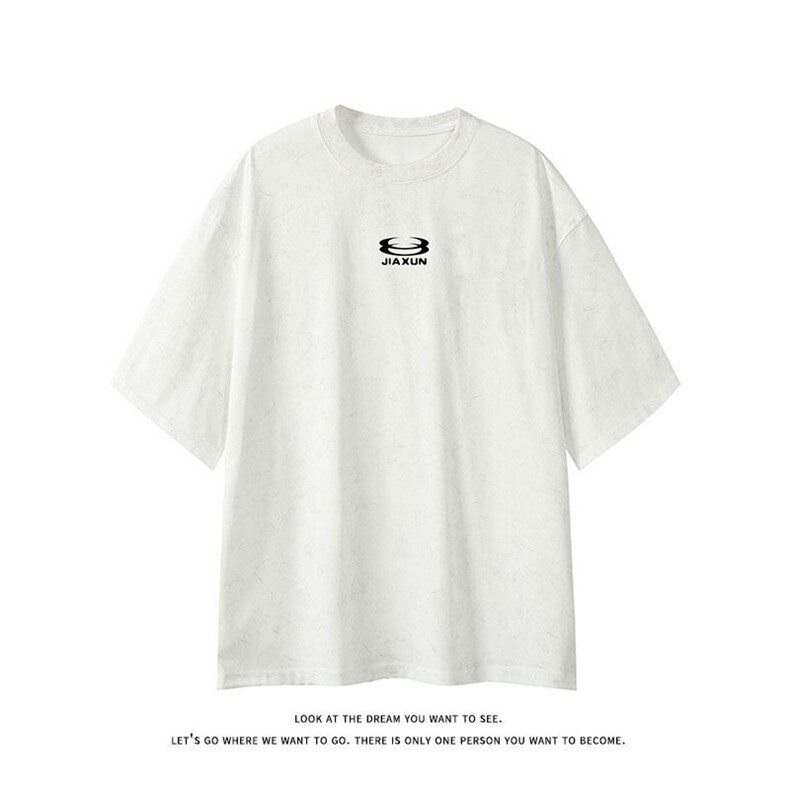 美式重磅做旧印花短袖t恤圆领宽松半袖情侣上衣T3668-特价P28,男装T恤,电商A007
