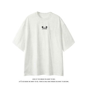 美式重磅做旧印花短袖t恤圆领宽松半袖情侣上衣T3668-特价P28图片