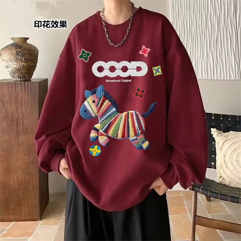 1506-1/WA2-161彩马/P42保暖卫衣男女款休闲宽松印花圆领上衣服情,男装棉衣,星座1506-1