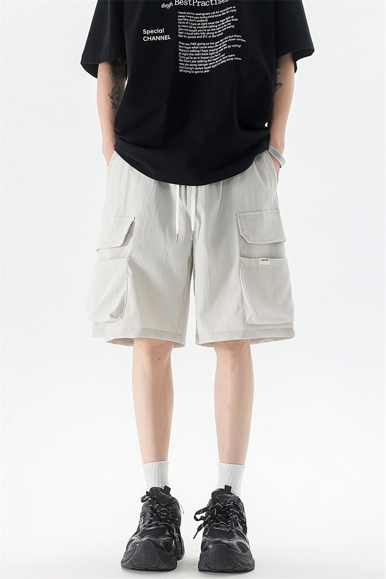 8XL-M特大码冰丝短裤男五分裤褶皱休闲裤工装中裤DK1504P45控68,男装牛仔裤,电商D206-1