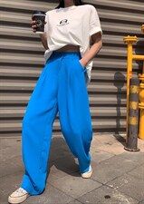 后腰松紧西装裤，女装休闲裤，酒酿丸子