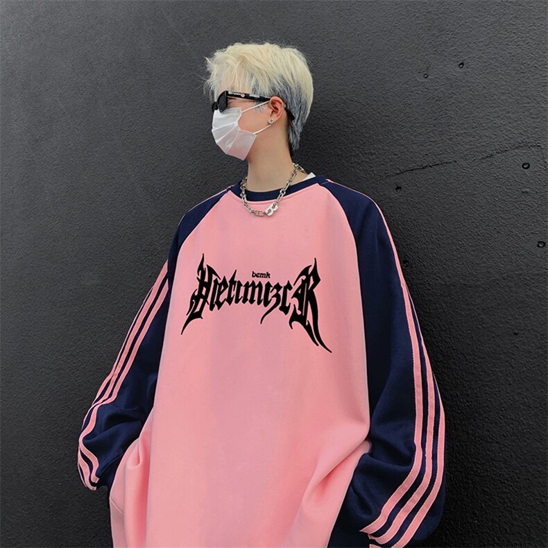 抖音得物供货提供视频秋冬重磅美式宽松织带圆领卫衣0711,男装卫衣,电商A486