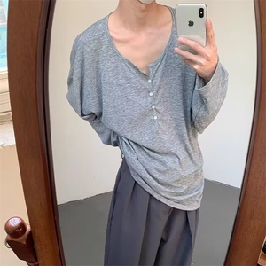 TX661LL-P34 轻熟风男装亨利领长袖t恤男高级感图片