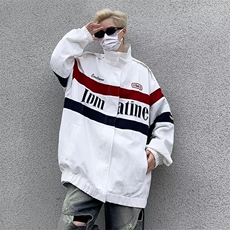 复古机车服外套男春季小众潮牌刺绣情侣装宽松休闲夹克1294-P75，男装夹克，星座910-5