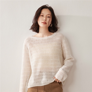2025百搭仙气鱼人镂空羊绒衫图片