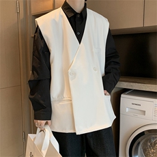夹克马甲男秋dk制服韩版ins痞帅坎肩宽松无袖西服外套W1659-P38，男装背心/马甲，星座512-4