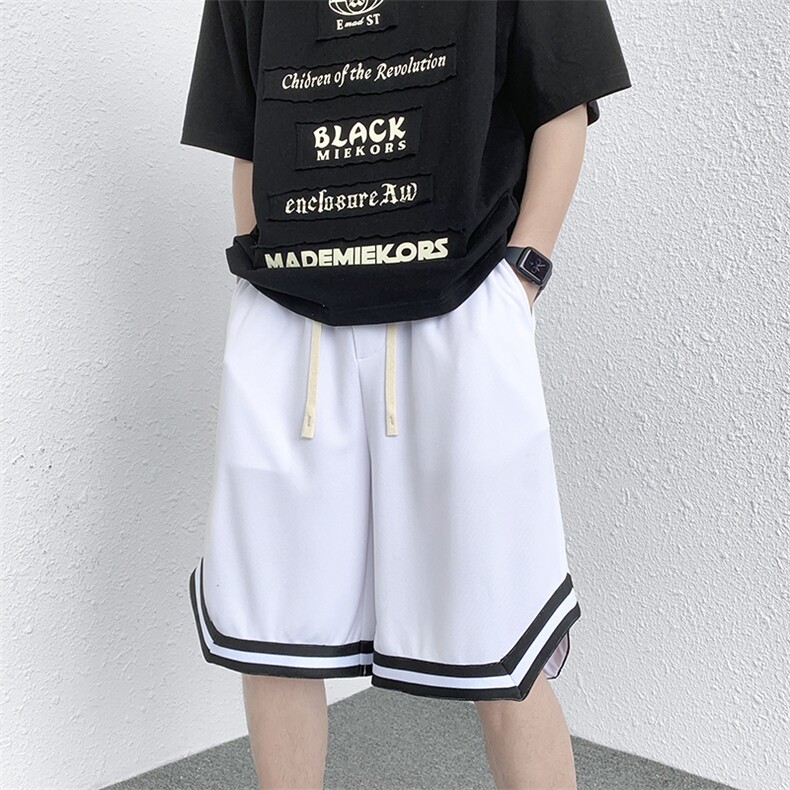 运动裤冰丝网眼篮球五分短裤夏季休闲条纹沙滩裤-LD300-P25控38,男装牛仔裤,星座216(原A116)