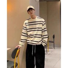 条纹重磅圆领男士卫衣秋季宽松时尚休闲男打底衫WA173，男装卫衣，星座1116A（原606A-3）
