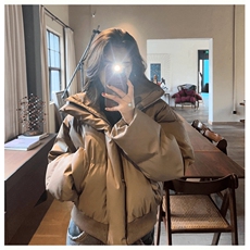 现货5W件冬季三防重磅硬挺boxy短款羽绒立领PU皮棉衣外套加厚棉服，男装棉衣，电商A486