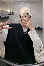 港风休闲无袖针织衫男韩版潮流2023秋季新款背心A161-2-MJ01-P40，男装背心/马甲，电商A161-2