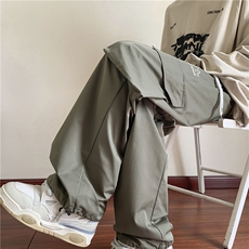 日系秋季新款口袋工装裤抽绳束脚宽松休闲裤B315-K23399-p45控58，男装休闲裤，电商B315