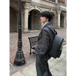 现货~春季廓形双排扣西服戗驳领垫肩休闲西装男外套X896-特P95图片