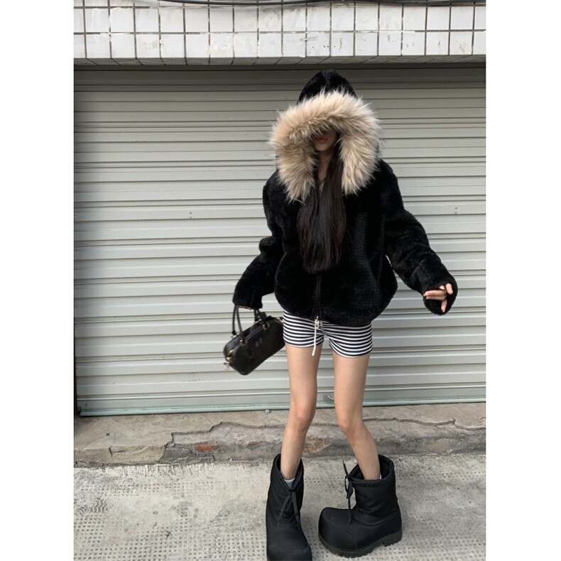 【有货】W200CC-特P100毛领毛绒外套男冬季高级感棉服,男装夹克,星座1007（原301D）