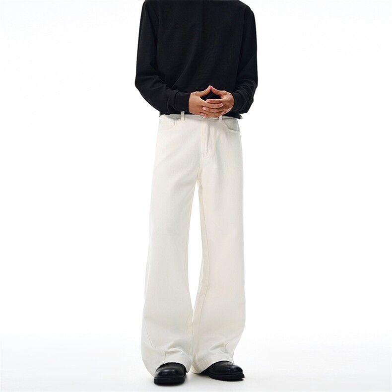 2025秋冬美式A字纯棉直筒宽松弧形男女高级感cleanfit休闲裤子潮，男装休闲裤，星座301D-3
