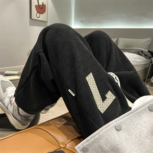 欧棉绒港风束脚卫裤宽松休闲裤子哈伦运动裤 K807*P35控58图片
