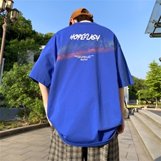 夏装新品日系字母美式印花潮牌短袖T恤男韩版简约半袖T2099-P40，男装T恤，电商A128