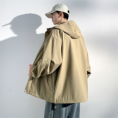休闲拉链夹克情侣冲锋衣防风衣连帽外套JK451p75，男装夹克，电商D315