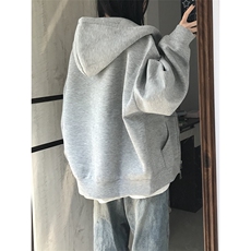 抖音得物高品质二开350克秋冬双头双拉链卫衣开衫外套W74，男装卫衣，电商A486-1