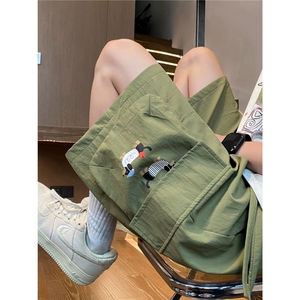 腊肠狗短裤男夏季薄款冰丝速干五分裤美式工装裤XE170-P35图片