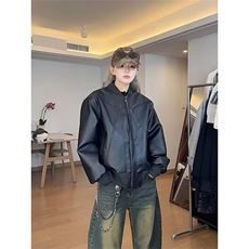 欧货pu皮外套男2025冬新款洋气机车服夹克港风上衣W6817-P65，男装夹克，星座412-3
