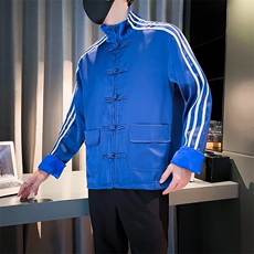 社会小伙春秋季男士条纹夹克风纯色高领外套男C208-8011-P115，男装夹克，电商C208
