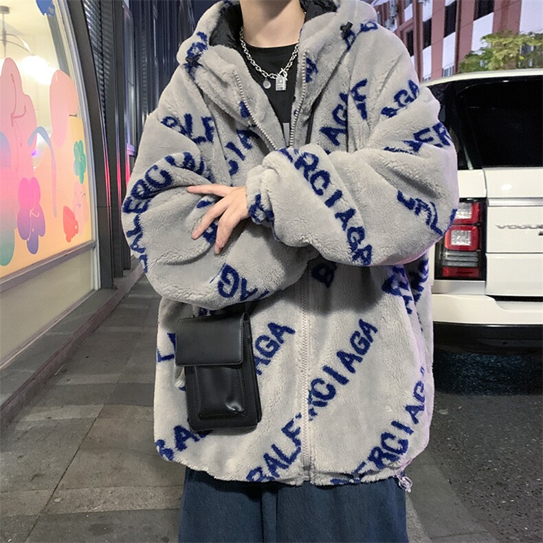 冬季宽松棉衣男外套羊羔毛情侣加绒棉服女棉袄潮M8801P135控168,男装棉衣,电商A078