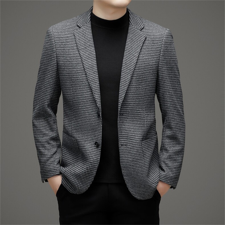 秋冬时尚新款男士商务休闲西服韩版西装修身单西外套QS3255-P165图片