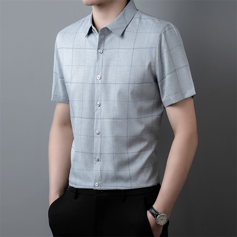 ZG1388男式2023年夏季新款衬衫男短袖商务时尚休闲衬衣男装P55,男装衬衫,电商B360