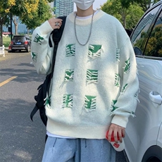 美式圆领毛衣男慵懒风休闲针织衫X781P42，男装针织衫/毛衣，星座1116-2