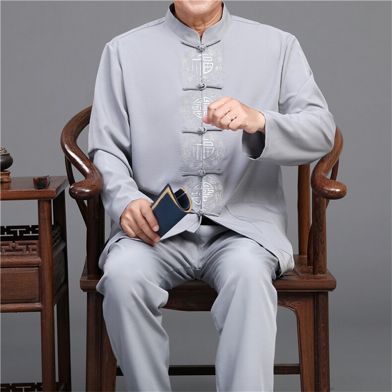 2022唐装男中老年太极服春秋风节日过寿汉服套装YD2113A-P125,男装民族服装,星座1105-3