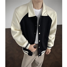 重磅420克boxy短款开衫翻领卫衣外套棒球服撞色外套男D9898-P68，女装短外套，星座610B-1