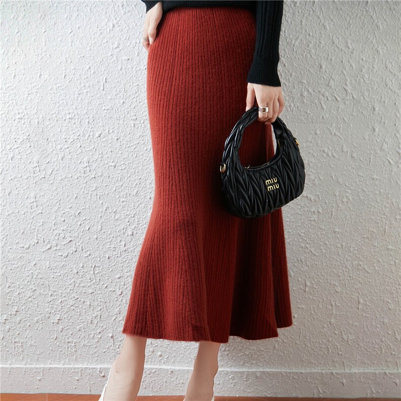 2025年秋季宽松通勤中长款时尚百搭通勤羊毛裙，女装半身裙，绒汀羊绒