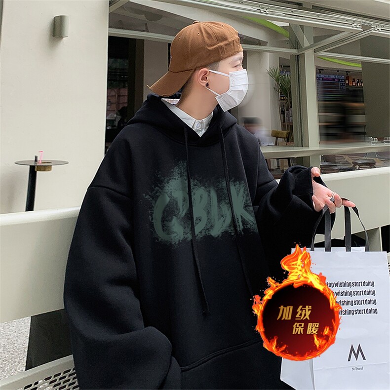 500克重磅秋冬美式加绒加厚卫衣外套DL1577常规特P35加绒特40图片