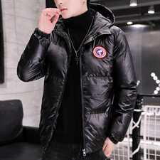 冬季加厚保暖防寒羽绒棉衣模特连帽外套亮片休闲银色M9102，男装棉衣，星座1207