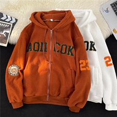 男装美式复古字母棉衣棉服冬季宽松连帽羊羔毛加厚外套，男装棉衣，星座1013-1