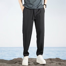夏季丝滑垂感直筒西裤男简约透气显瘦抗皱小脚休闲裤VS300，男装休闲裤，星座1116A-2（原606A-1）