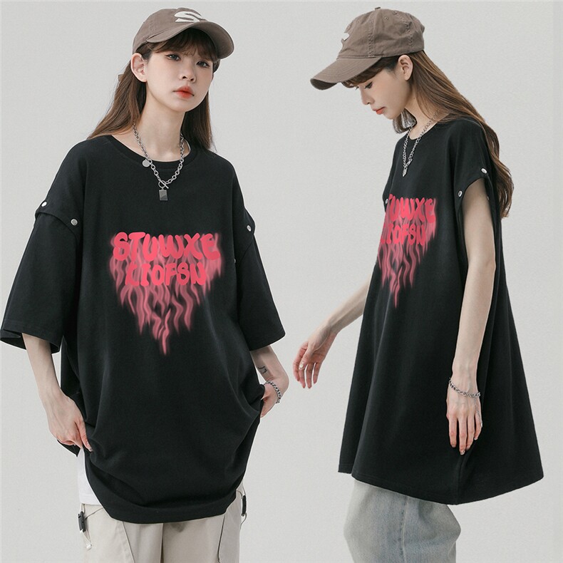 夏季潮流水洗渐变背心短袖两穿T恤女DT66001P45控68，男装背心/马甲，电商A268