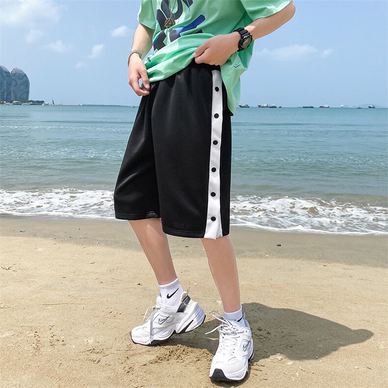 夏季针织短裤潮流宽松垂感卫裤大码排扣裤DS-C407-K21801-P35,男装休闲裤,电商C323-1
