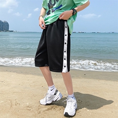 夏季针织短裤潮流宽松垂感卫裤大码排扣裤DS-C407-K21801-P35，男装休闲裤，电商C323-1