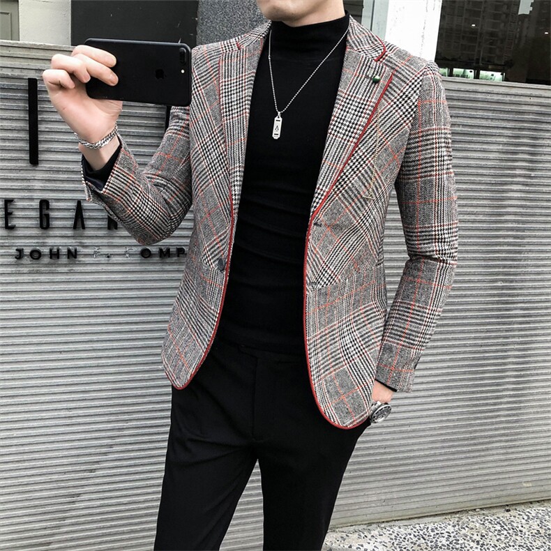 秋冬店主休闲夹克西装单西男士修身西服A236-XZ-160-P130,男装夹克,电商A236