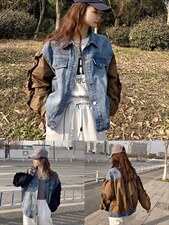 两色拼接牛仔外套，其它，衣生缘