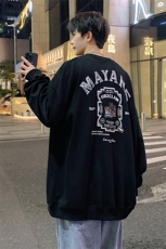 Y6023P50港风华棉刺绣圆领卫衣男宽松长袖T恤打底衫外套，男装卫衣，星座1204-3